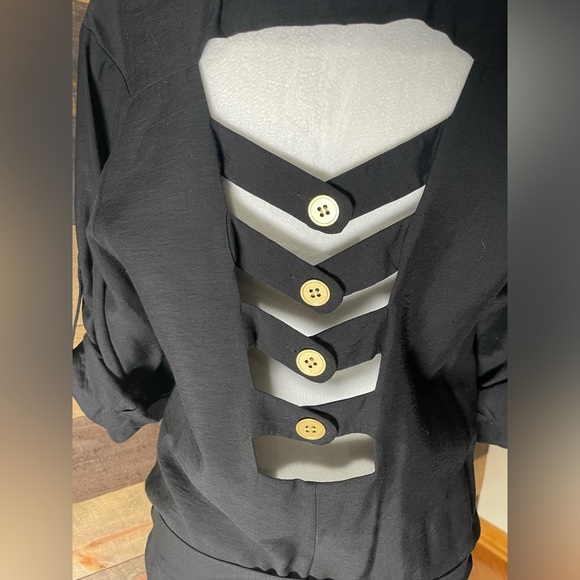 Rachel Roy Black Button Front Shirt Dress, Size 12 - Picture 4 of 8